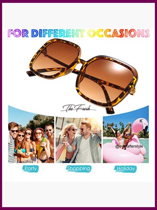 Oversized Square Jackie O Butterfly Fashion Sunglasses with UV400 Protection main image 4